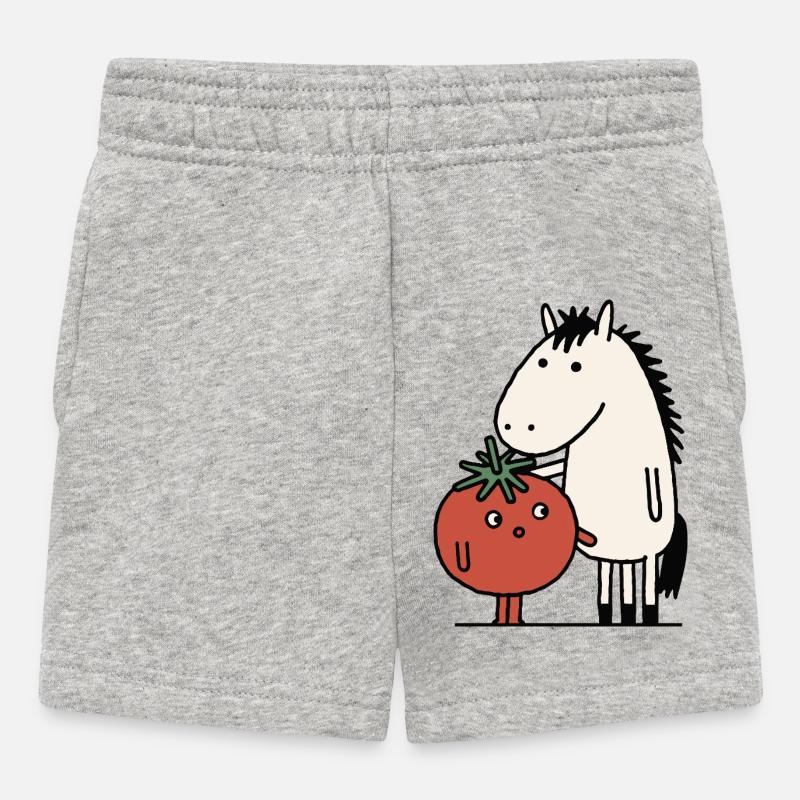 Compagnons chevaux et tomates - Short Bébé - gris chiné