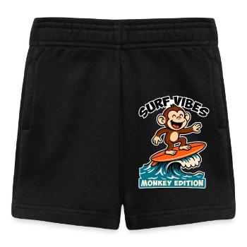 Surf Vibes, édition singe. Bon singe surfeur - Short Bébé - noir - Devant