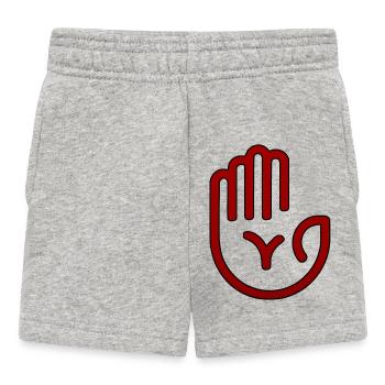 Roter Minimal-Handabdruck - Baby Shorts - Grau meliert - Vorne