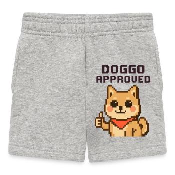 Doggo Approved – Pixel-Shiba mit Bandana - Baby Shorts - Grau meliert - Vorne
