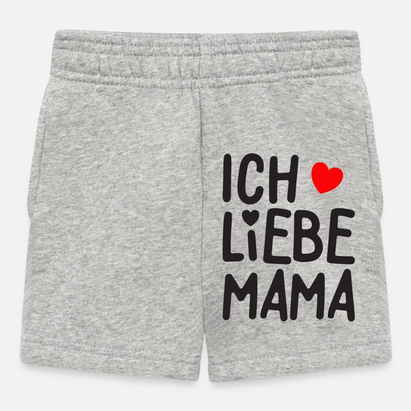 J’aime maman - Short Bébé - gris chiné