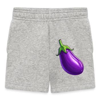 aubergine - Short Bébé - gris chiné - Devant