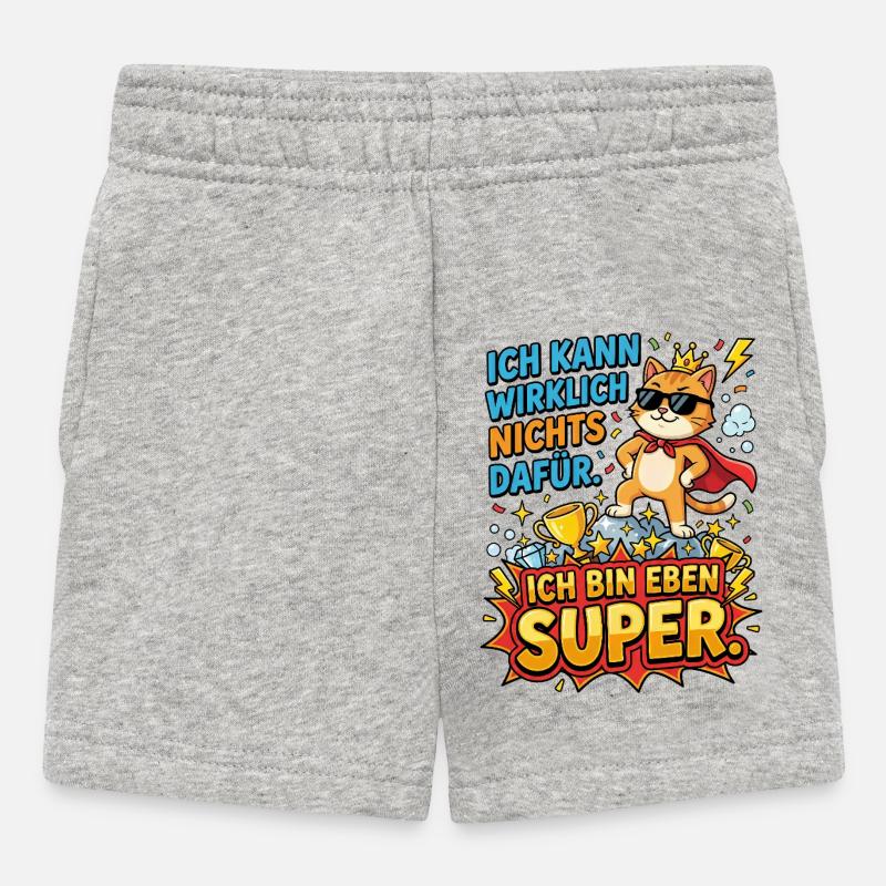 Héros Chat : Je suis juste super - Short Bébé - gris chiné