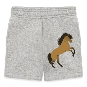 Steigendes Islandpferd Illustration - Baby Shorts - Grau meliert - Vorne