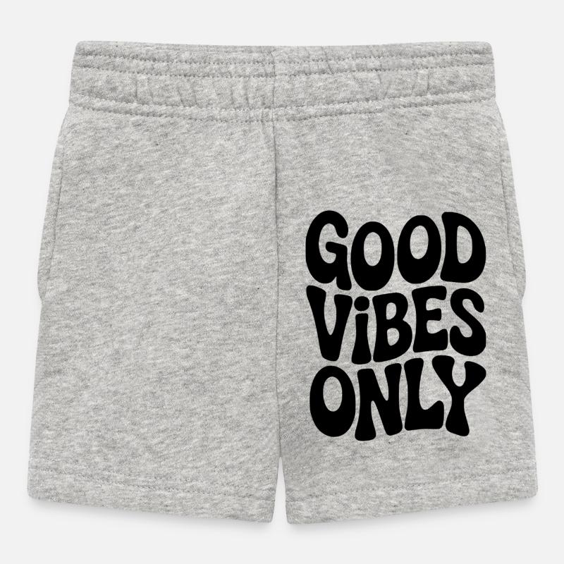 Typographie Vibing en noir - Short Bébé - gris chiné
