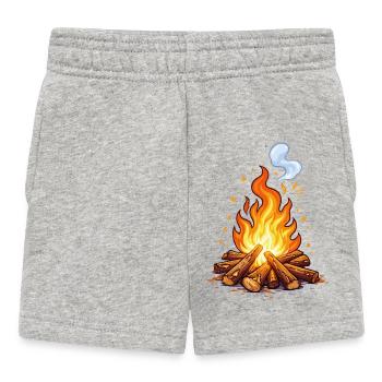 Campfire Cartoon Flame - Baby Shorts - heather grey - Front