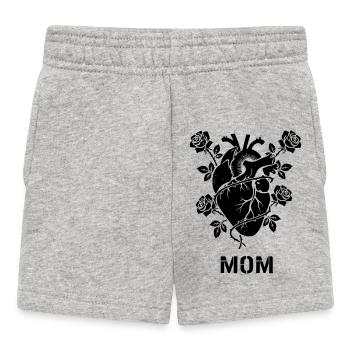 Anatomical Heart Roses Mom - Baby Shorts - heather grey - Front