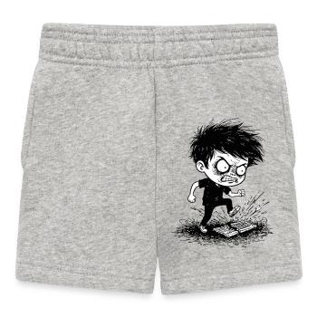 Gamer Anger Broken Keyboard Manga Black Blan - Baby Shorts - Grau meliert - Vorne