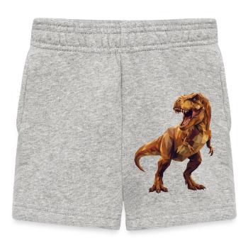 Tonalités terrestres low poly Geometric T-Rex Dinosaur - Short Bébé - gris chiné - Devant