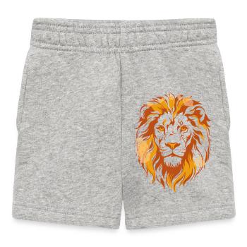 Lion doré flamboyant stylisé - Short Bébé - gris chiné - Devant