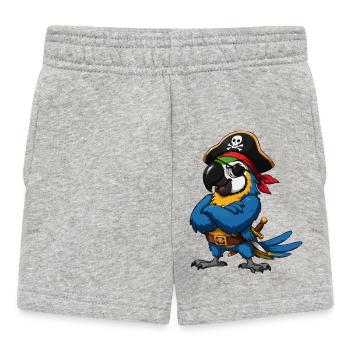 Pirate bird with eye patch - Baby Shorts - heather grey - Front