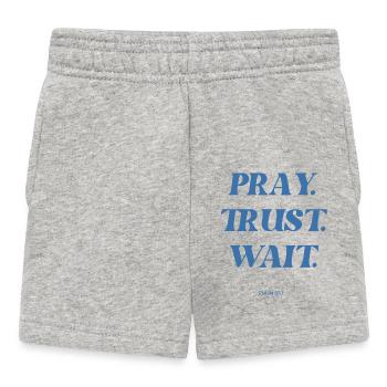 Beten Vertrauen Warten  - Baby Shorts - Grau meliert - Vorne