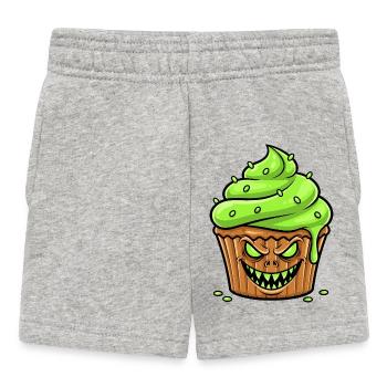 Creepy Cupcake Green - Baby Shorts - heather grey - Front