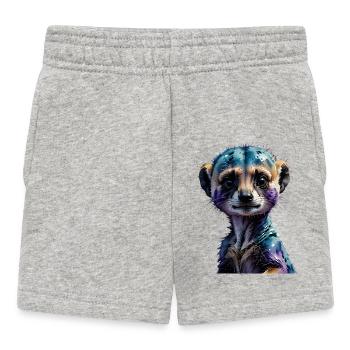 Buntes Erdmännchen Wasserfarben-Illustration - Baby Shorts - Grau meliert - Vorne
