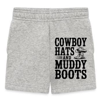 Cowboy Hats and Muddy Boots - Baby Shorts - heather grey - Front