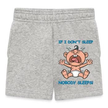 Lustiges weinendes Baby, wenn ich nicht schlafe, schläft niemand. - Baby Shorts - Grau meliert - Vorne