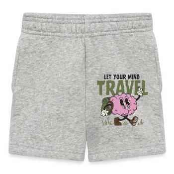 Lassen Sie Ihre Gedanken reisen - Baby Shorts - Grau meliert - Vorne