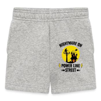 Nightmare on Power Line Street – Lineman Halloween - Baby Shorts - heather grey - Front