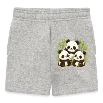 Niedlicher Panda Bambuswald - Baby Shorts - Grau meliert - Vorne