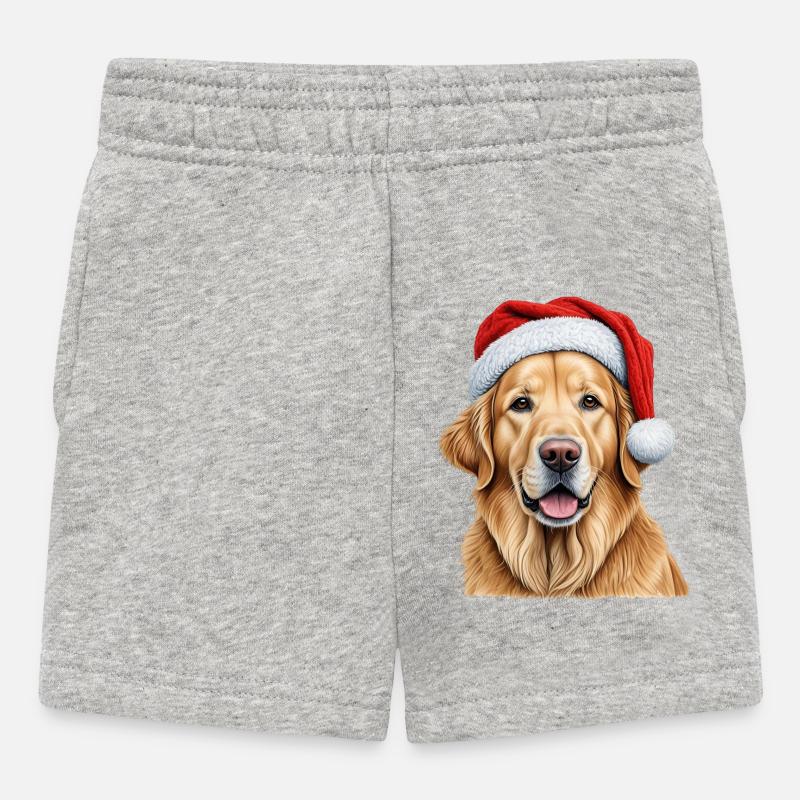 Golden retriever de Noël - Short Bébé - gris chiné
