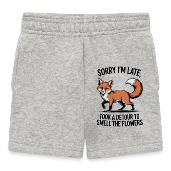 Fox Took A Detour To Smell The Flowers - Baby Shorts - heather grey - Front