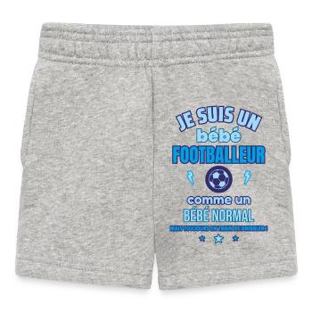 Bébé Footballeur,Cadeau de naissance Drôle,foot - Short Bébé - gris chiné - Devant