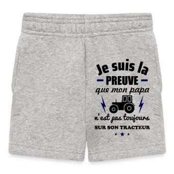 Preuve que mon papa tracteur, papa agriculteur - Short Bébé - gris chiné - Devant