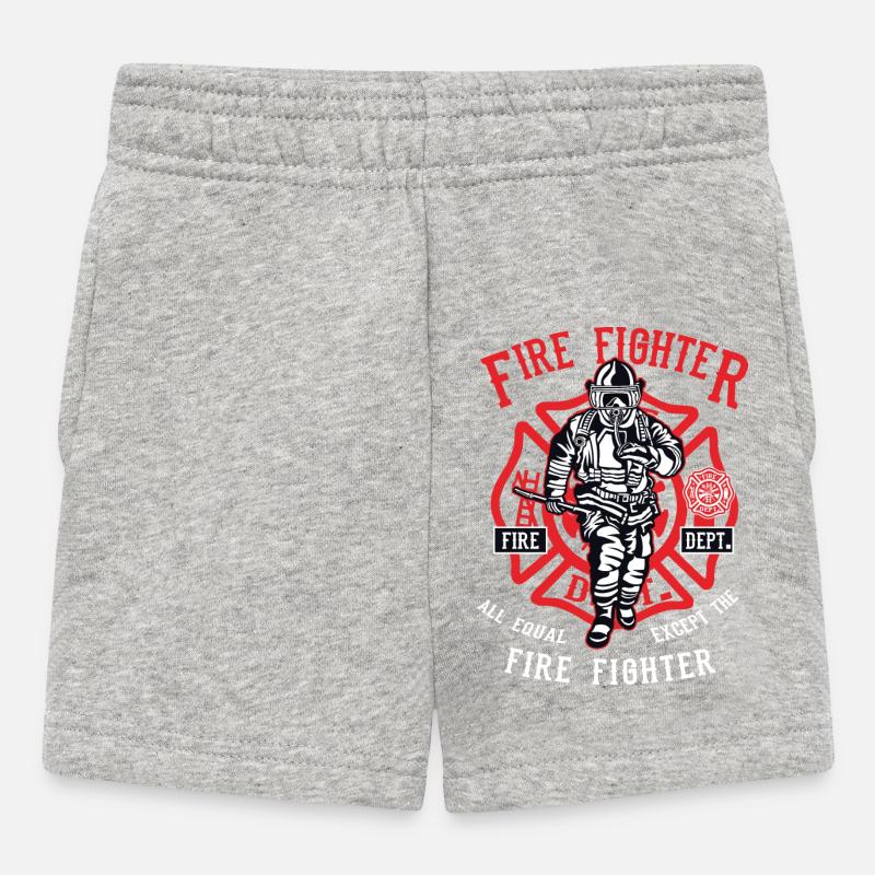 Héros de pompier style rétro motif - Short Bébé - gris chiné