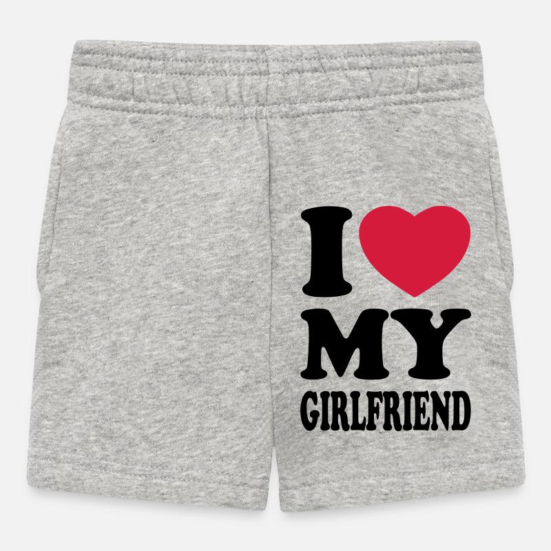 I love my girlfriend - J'aime mon amie - Short Bébé - gris chiné