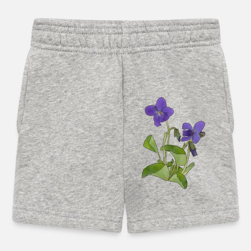 violet - Short Bébé - gris chiné