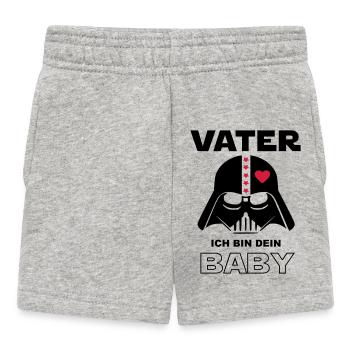 Baby Geburstag Geschenk Sprüche Vater Dad Papa - Baby Shorts - Grau meliert - Vorne