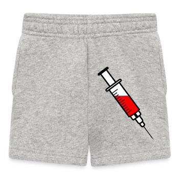 Seringue de vaccination avec médicament liquide rouge - Short Bébé - gris chiné - Devant