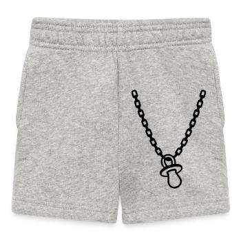 Baby Kette Schnuller Nuckel Nuk - Baby Shorts - Grau meliert - Vorne