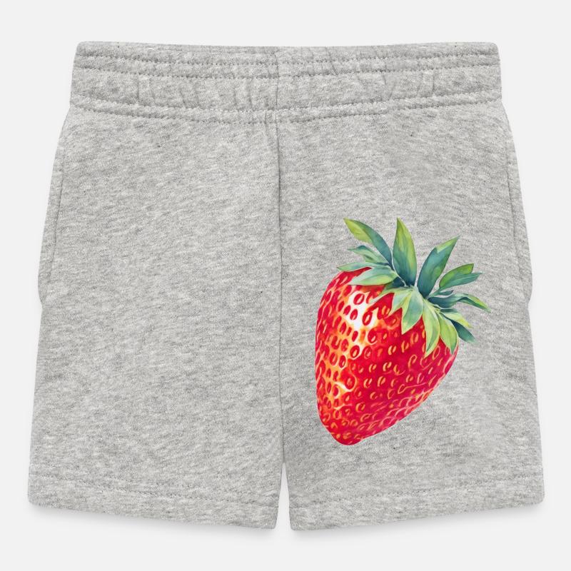 Erdbeere - Baby Shorts - Grau meliert