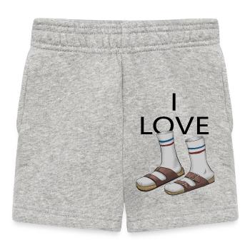 I LOVE sandal socks - Baby Shorts - heather grey - Front