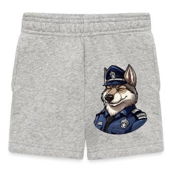 Police Wolf - Baby Shorts - heather grey - Front