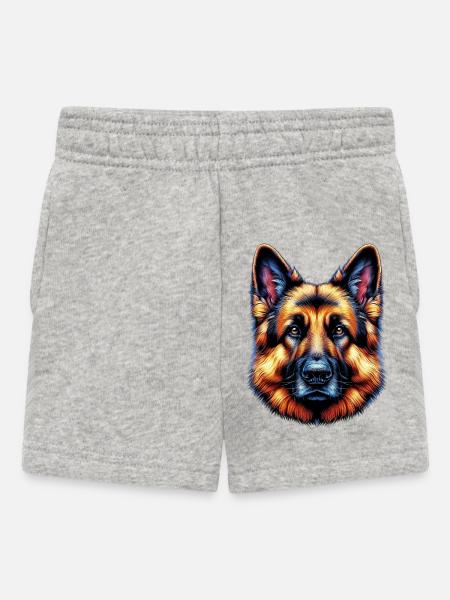 Deutscher Schäferhund Rex - Baby Shorts - Grau meliert
