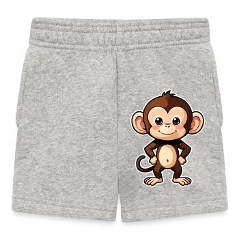 Little cute baby monkey, monkey, monkey - Baby Shorts - heather grey - Front