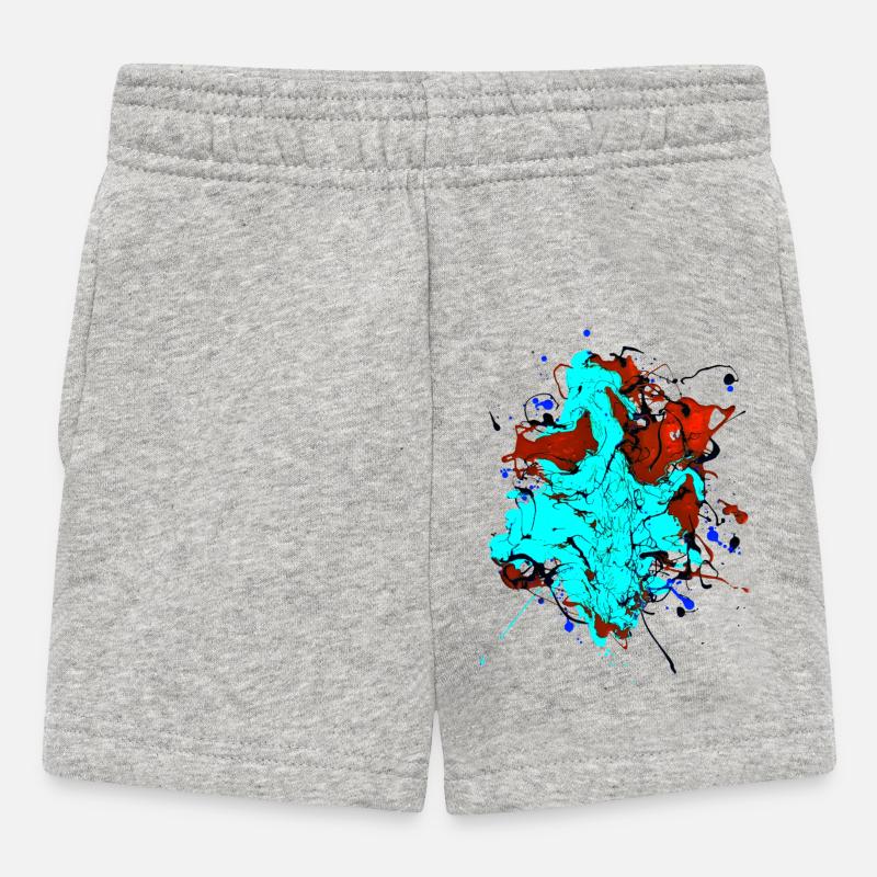 Redturquoise.Splash - Baby Shorts - heather grey