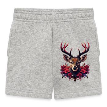 Grâce mystérieuse, le cerf des ombres et des lumières. - Short Bébé - gris chiné - Devant