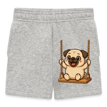 Mignon Carlin Dessin animé Chiens balançants Aire de jeux - Short Bébé - gris chiné - Devant