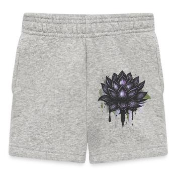 Fleur de lotus foncé avec dégradé et effet - Short Bébé - gris chiné - Devant