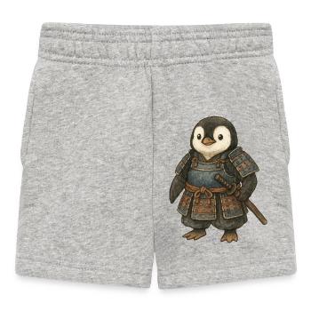 Historical Samurai Penguin with Katana Japan Cult - Baby Shorts - heather grey - Front