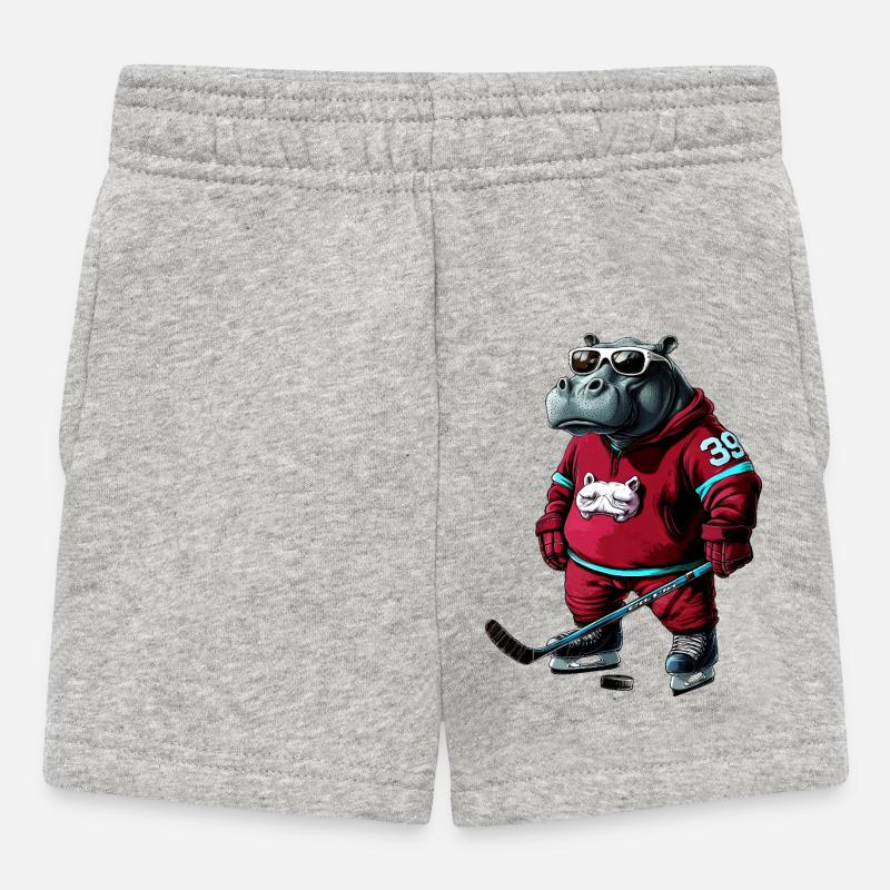 Hippos hockey sur glace - Short Bébé - gris chiné