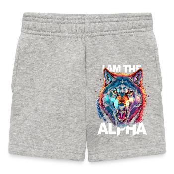 I am the Alpha Wolf - Baby Shorts - heather grey - Front