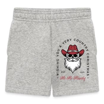 Pays Noël voeux Père Noël chapeau de cowboy Creepmas - Short Bébé - gris chiné - Devant