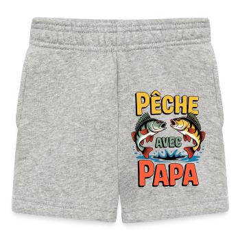 Elterliche Aquaristik - Angeln mit Papa - Baby Shorts - Grau meliert - Vorne