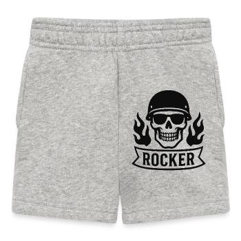 Flames Skull Rocker - Baby Shorts - heather grey - Front