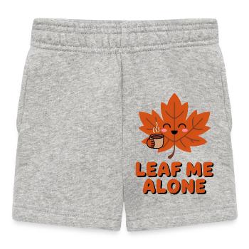 Leaf me Alone - Lustiges Herbst-T-Shirt - Baby Shorts - Grau meliert - Vorne