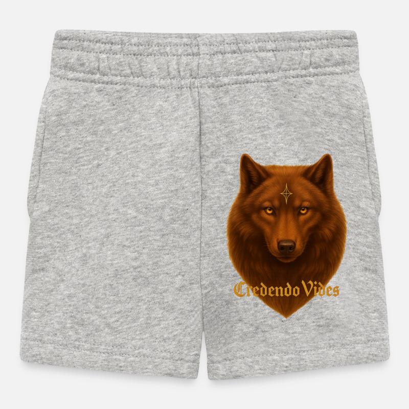 Empty Credendo Wolf - Baby Shorts - heather grey